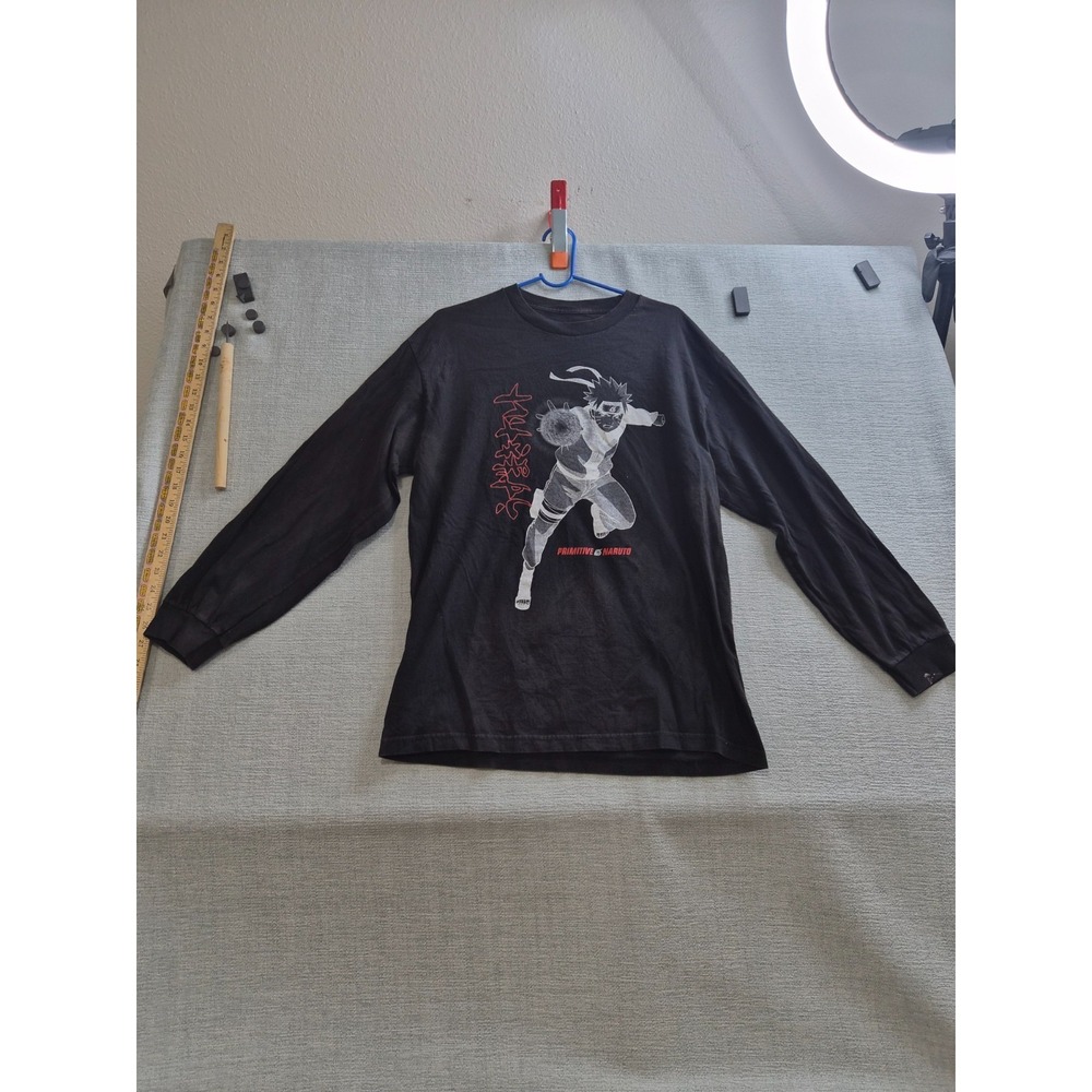Primitive Skateboarding Shirt Mens Large Black Cotton Naruto Shippuden Anime